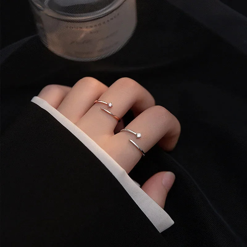 Line Shiny Opening Finger Ring DA1054