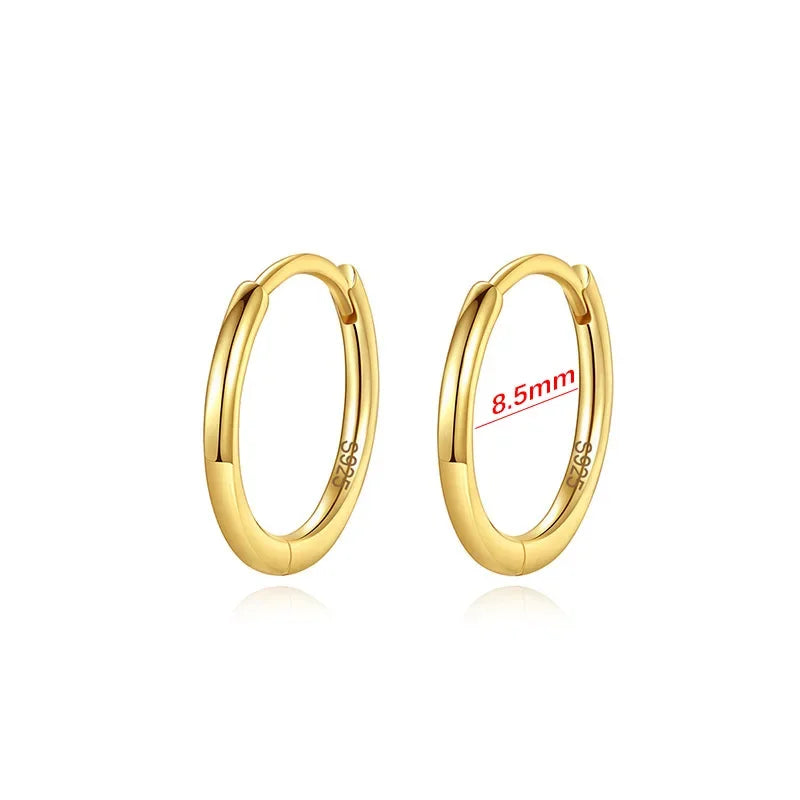 TrustDavis Real 925 Sterling Silve Fashion Minimalist Round Hoop Earrings For Women Birthday Creative Fine Jewelry DA2655