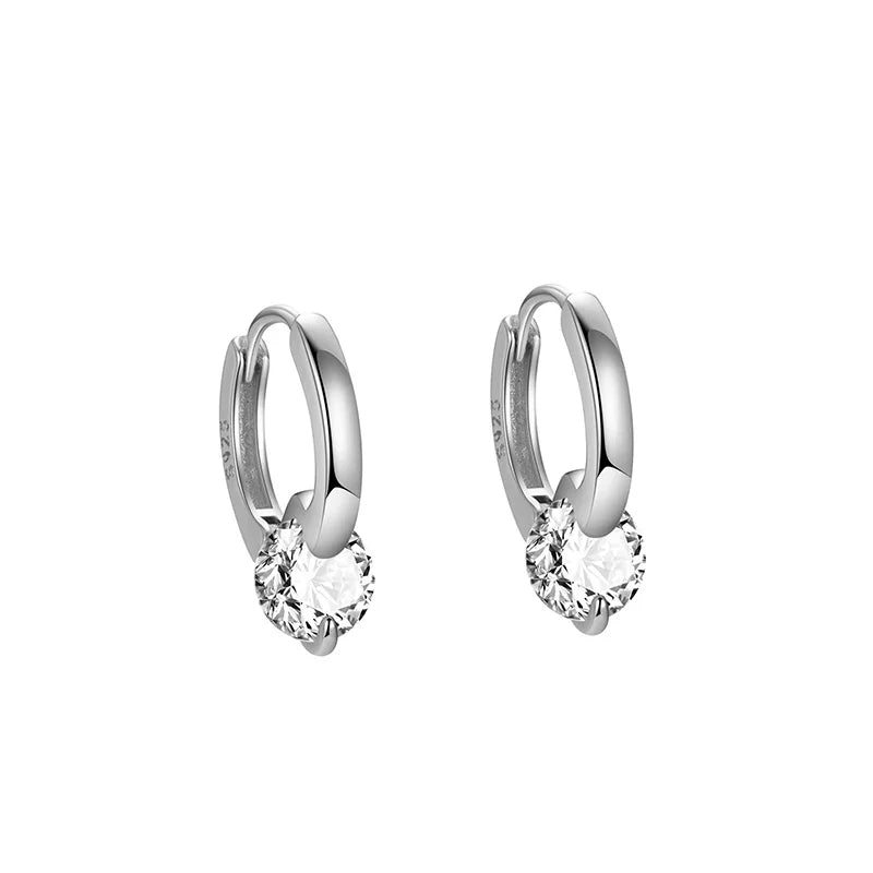 Pendientes TrustDavis Plata de Ley 925 auténtica a la moda para mujer, pendientes redondos simples de circonia para mujer y niña, joyería de regalo DS4235