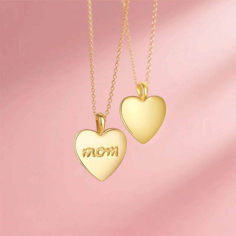 TrustDavis Real 925 Sterling Silver Fashion Heart-shaped/mom Heart Pendant for Women Girl Birthday Gift Fine Jewelry DS4669