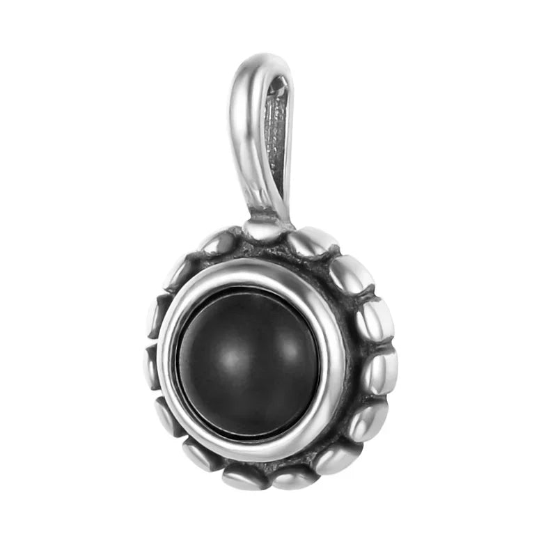 Round Synthetic Stone Pendant Handmade DIY Accessories HY878
