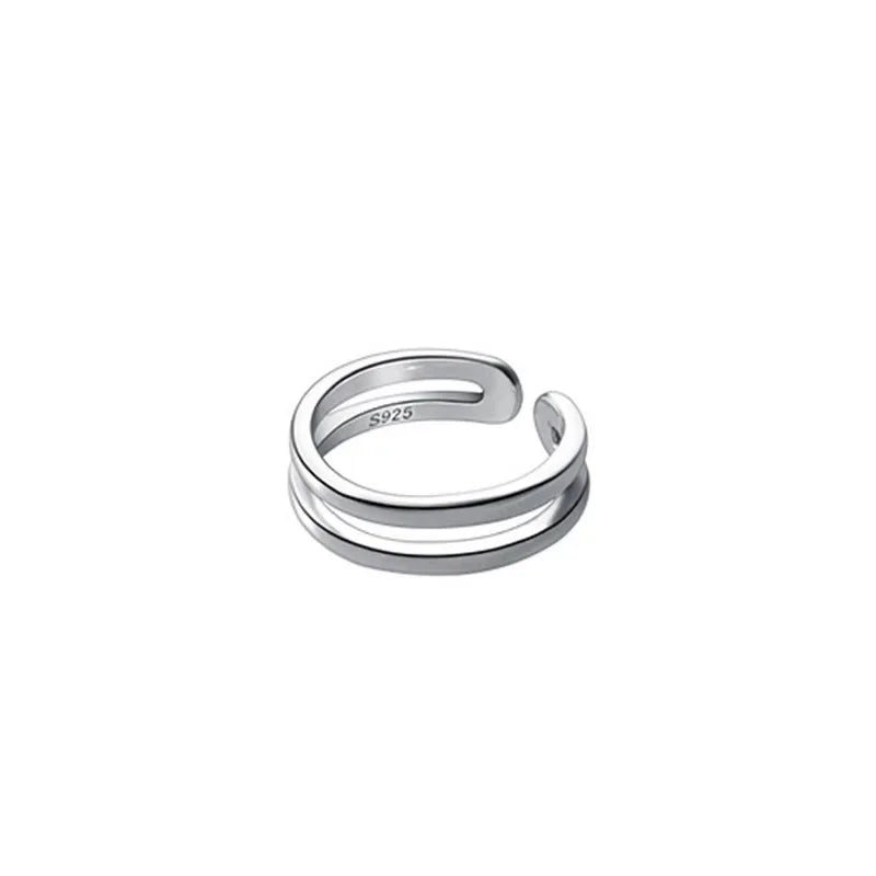 Trustdavis Authentic 925 Sterling Silver Fashion Sweet Double Layer Opening Ring For Women Wedding Party Fine Jewelry DA2247