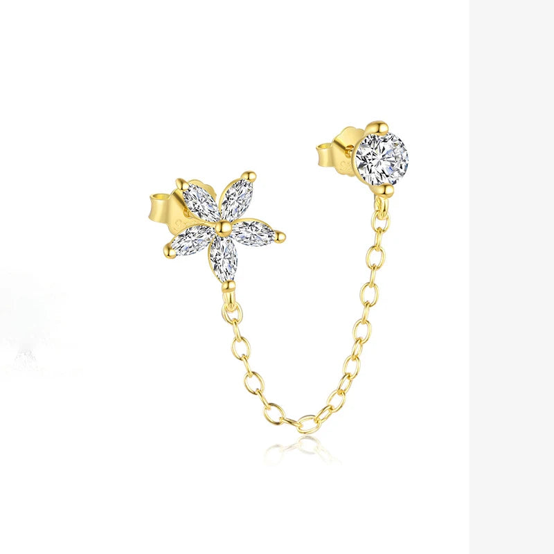 TrustDavis 925 Sterling Silver Women's Fashion Simple Single Tassel Long Chain Earrings for Women Girls Jewelry Gift DS4448