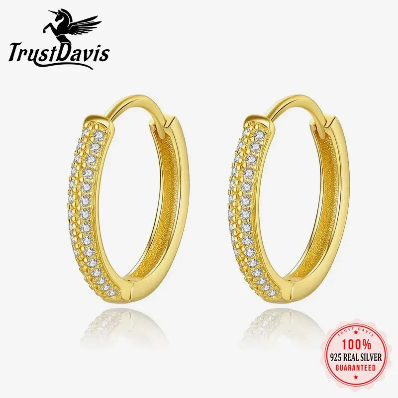 Round Dazzling CZ Hoop Earrings DA2747
