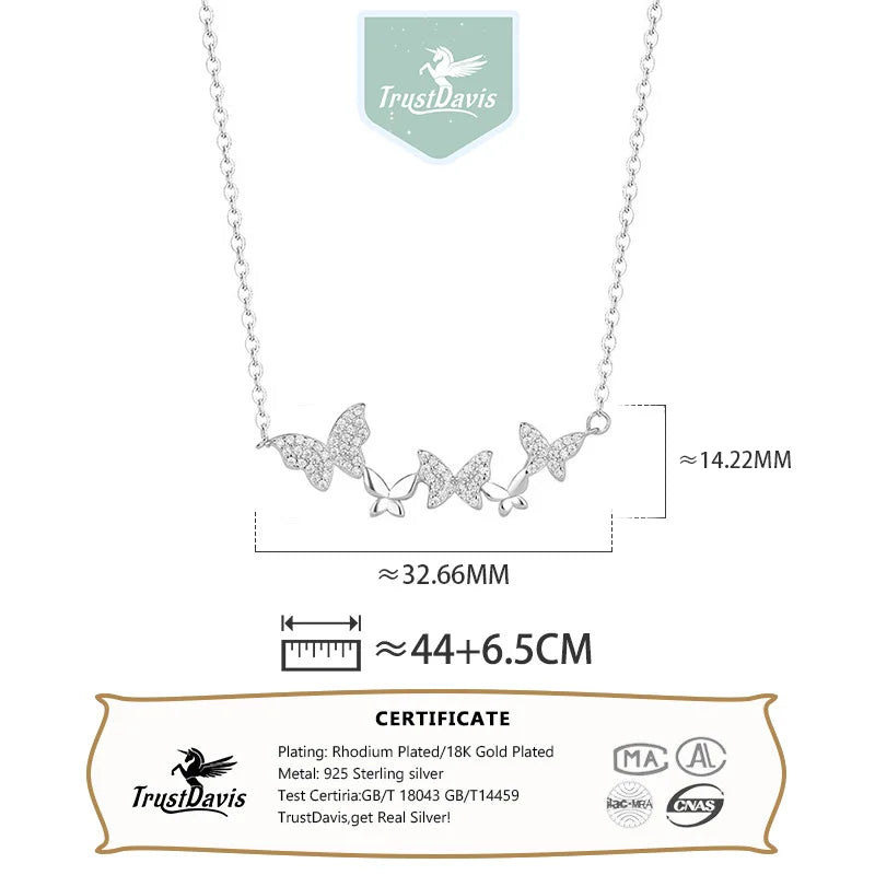 Butterfly Zircon Necklace for Women Girls Gift Jewelry DS4238