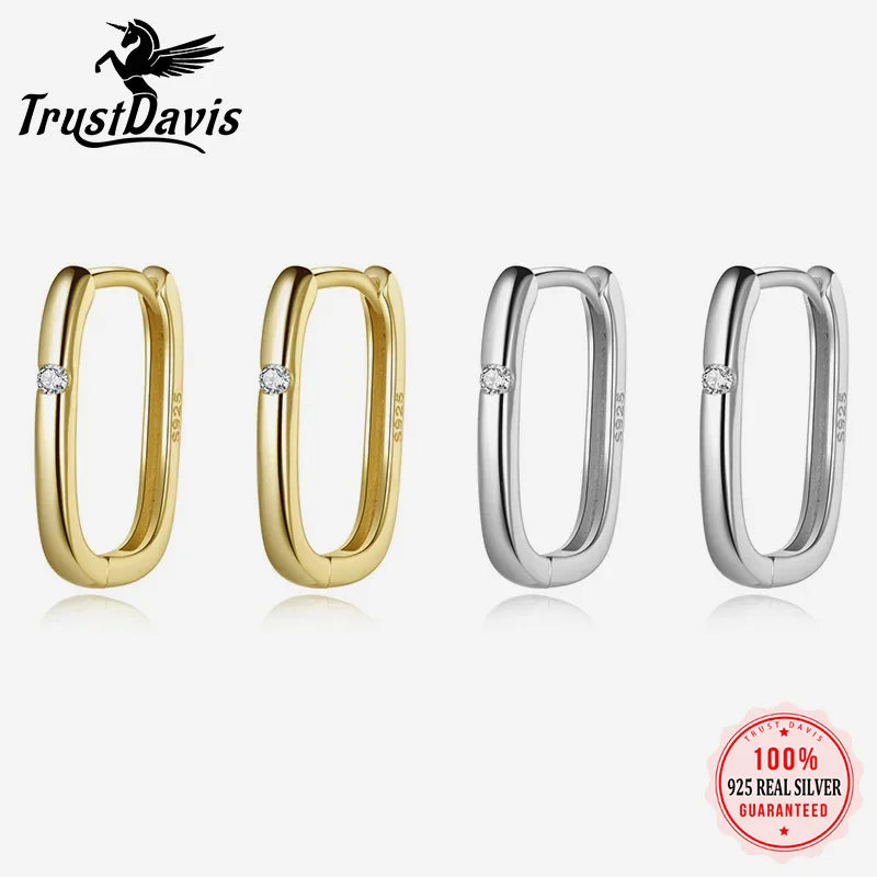 Square Zircon Hoop Earrings LB586