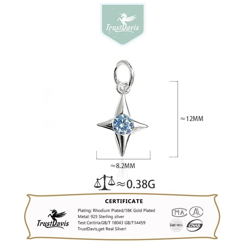 Cross Star Charm Silver Pendant DZ1888