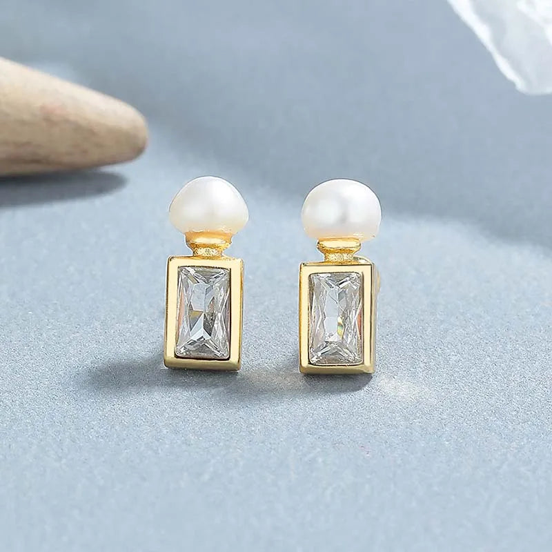 TrustDavis Girls Real 925 Sterling Silver Bright CZ Pearl Screw ball Stud Earring for Women Wedding Party Jewelry DS4509