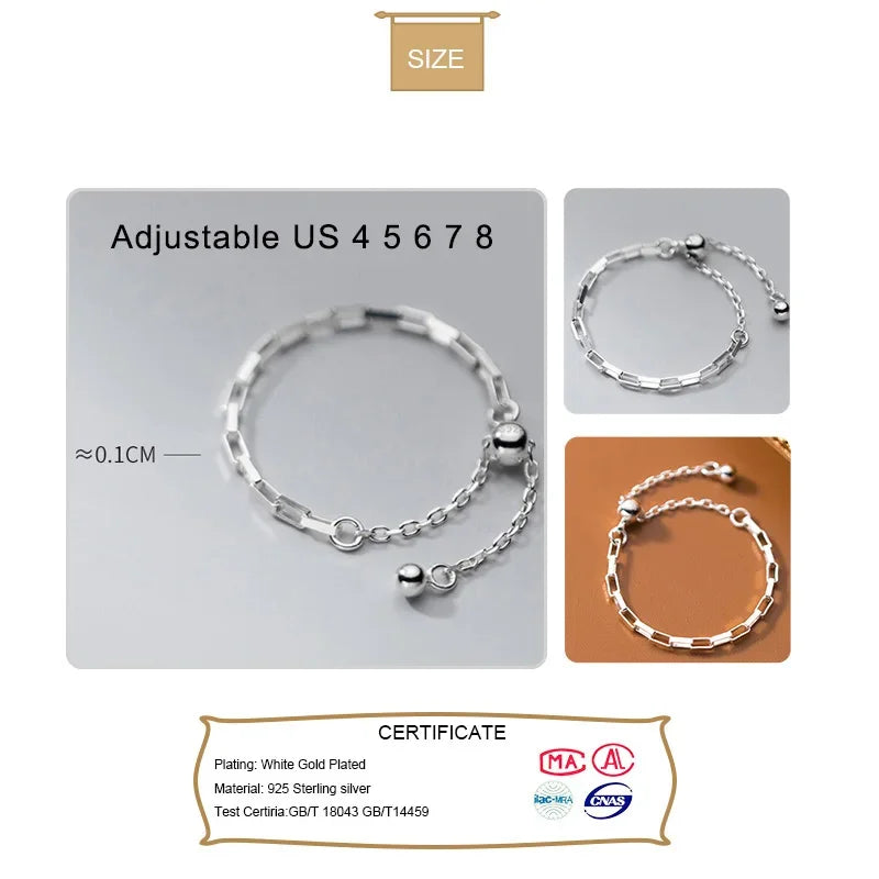 Fashion Minimalist Beads Chain Ring DA2031