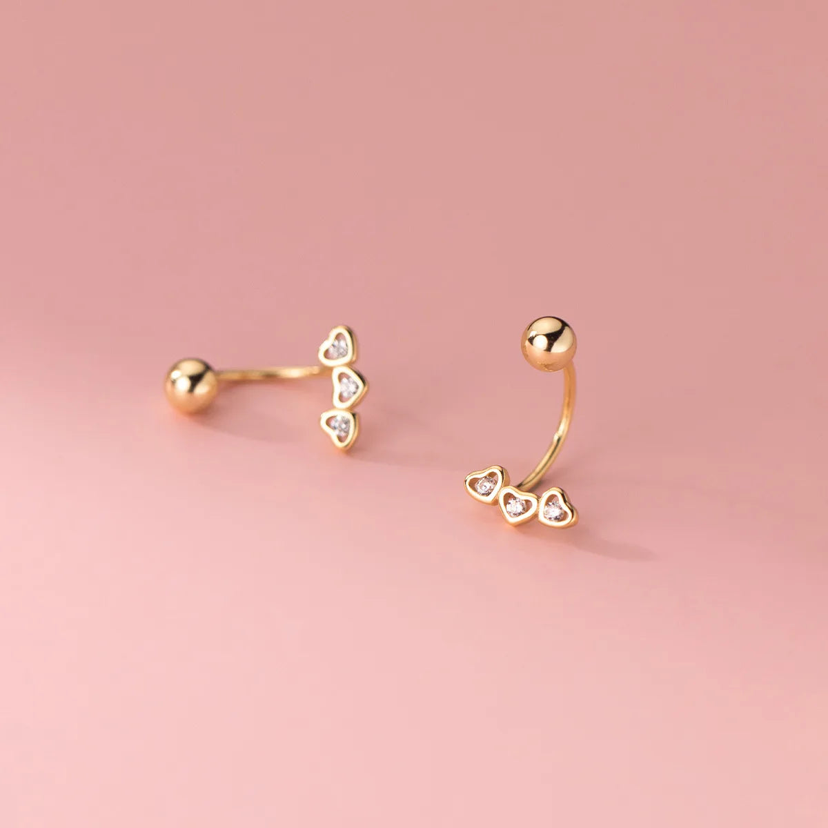 Heart Beads Screw Stud Earrings DA2858