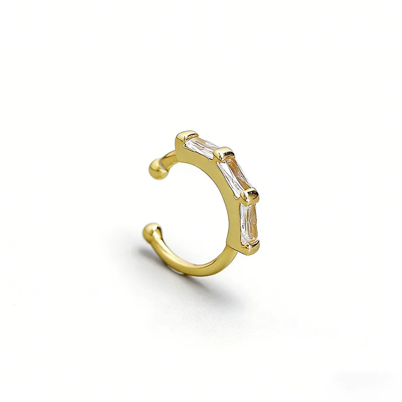 Irregularly Curved Zircon Ear Clips DS4802