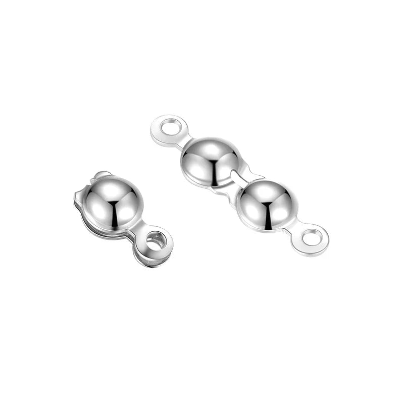 TrustDavis Real 925 Sterling Silver DIYJewelry Accessories Double Chuck Ant Clasp Threading Hand String End Buckle DZ761