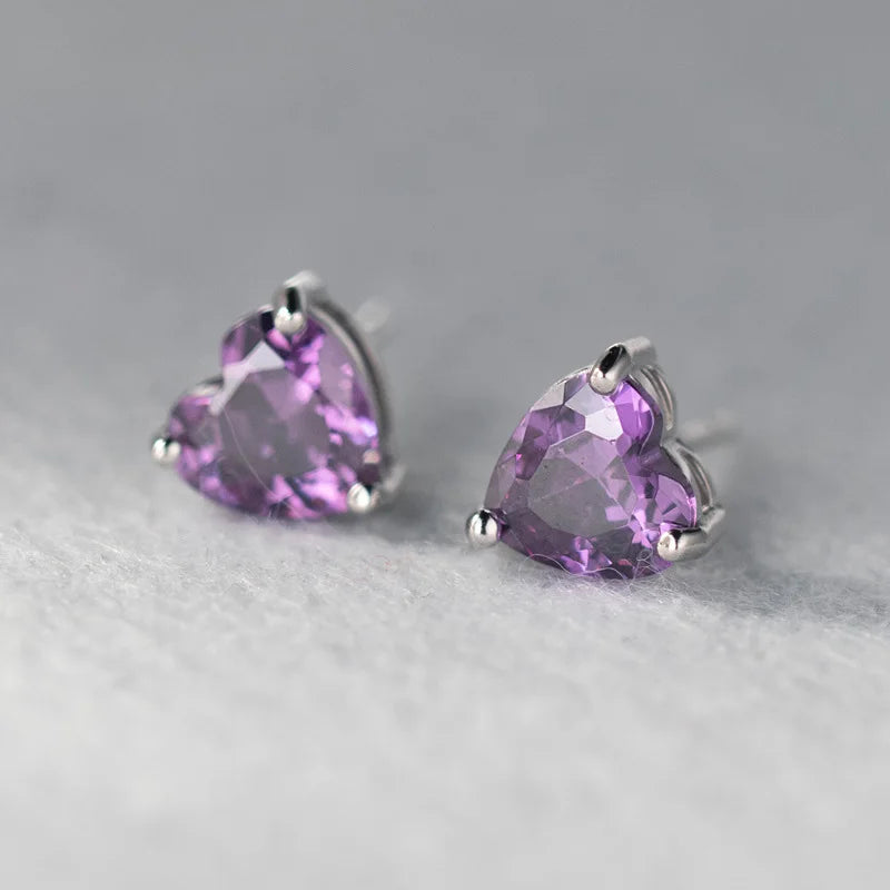 TrustDavis 100% 925 Sterling Silver Fashion Women's Jewelry Heart With CZ Stud Earring Gift For Girls Kids Lady DS3565