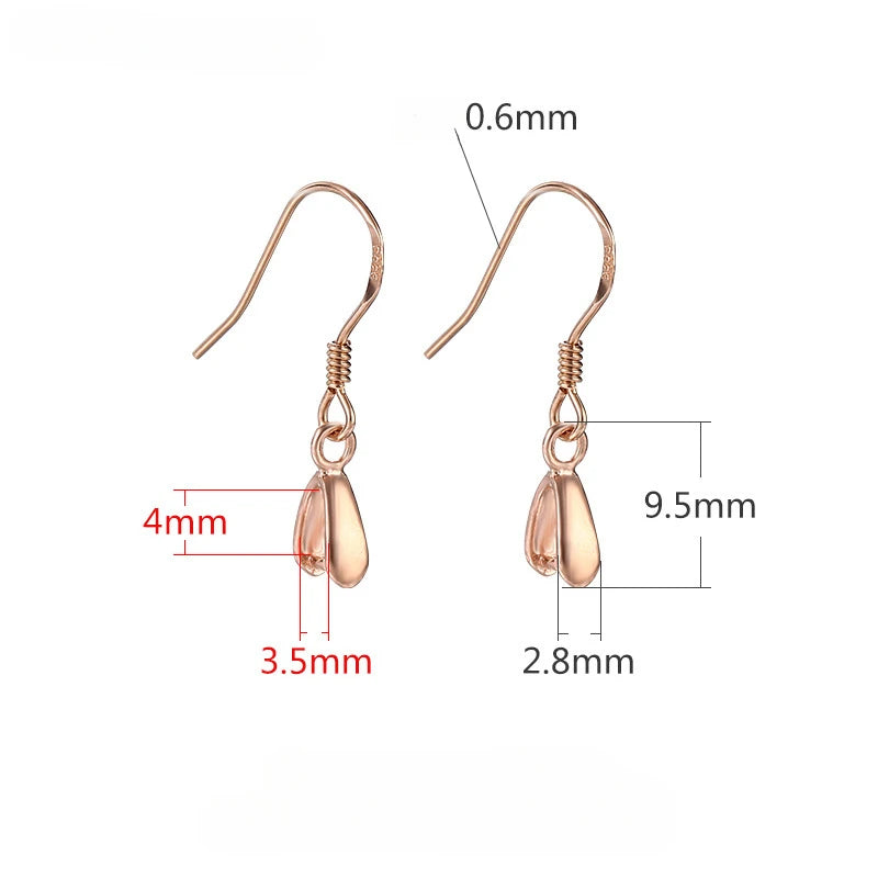 TrustDavis Real 925 Sterling Silver Fashion Sweet Ear Hook Earring Handmade DIY Accessories Fine Jewelry Wholesale DIY76