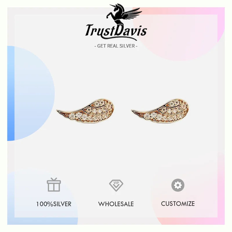 Zircon Wing Stud Earrings DS4826