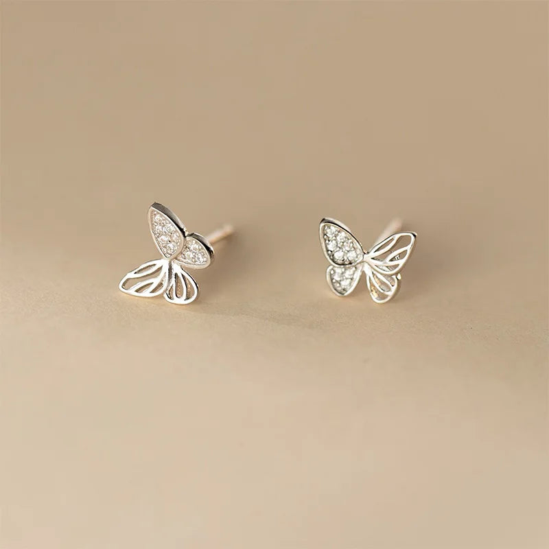 Irregular Butterfly Silver Earrings DS4873