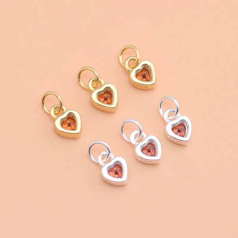 Romantic Heart Red CZ Charm Pendant HY049
