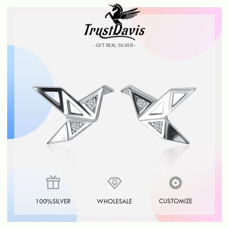 Small Papercranes Zioc Stud Earrings DA697