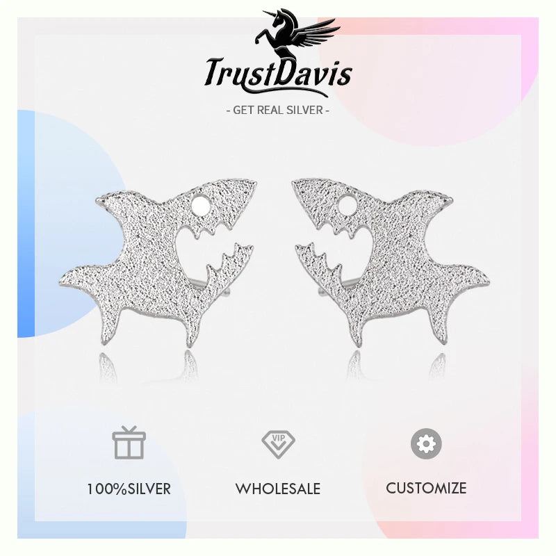 Frosted Shark Earrings DS4915