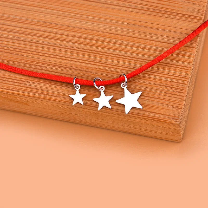 TrustDavis 5Pcs/lot Real 925 Sterling Silver Fashion Mini Star Charm Pendant Handmade DIY Accessories Jewelry Wholesale HY075