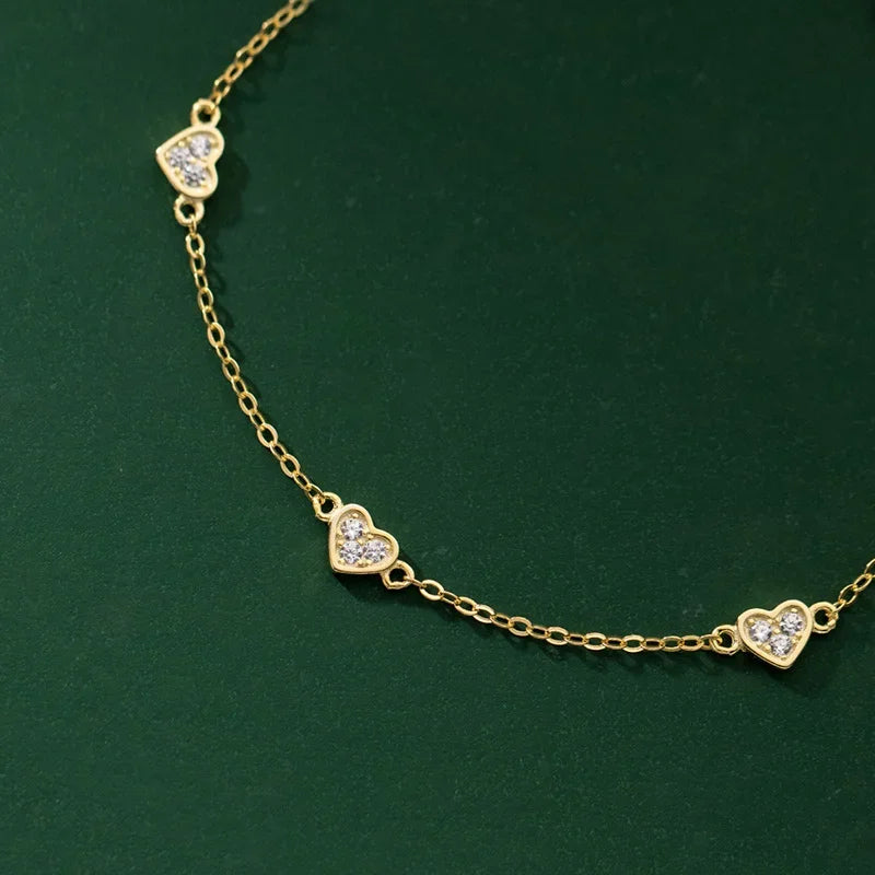 TrustDavis 925 Sterling Silver Sweet Heart Cross Thin Chain Bracelet for Women Wedding Birthday Fine S925 Jewelry DS3977