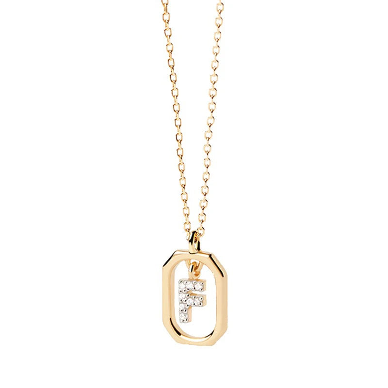 Square Hollow 26 Letter Necklace DS4772