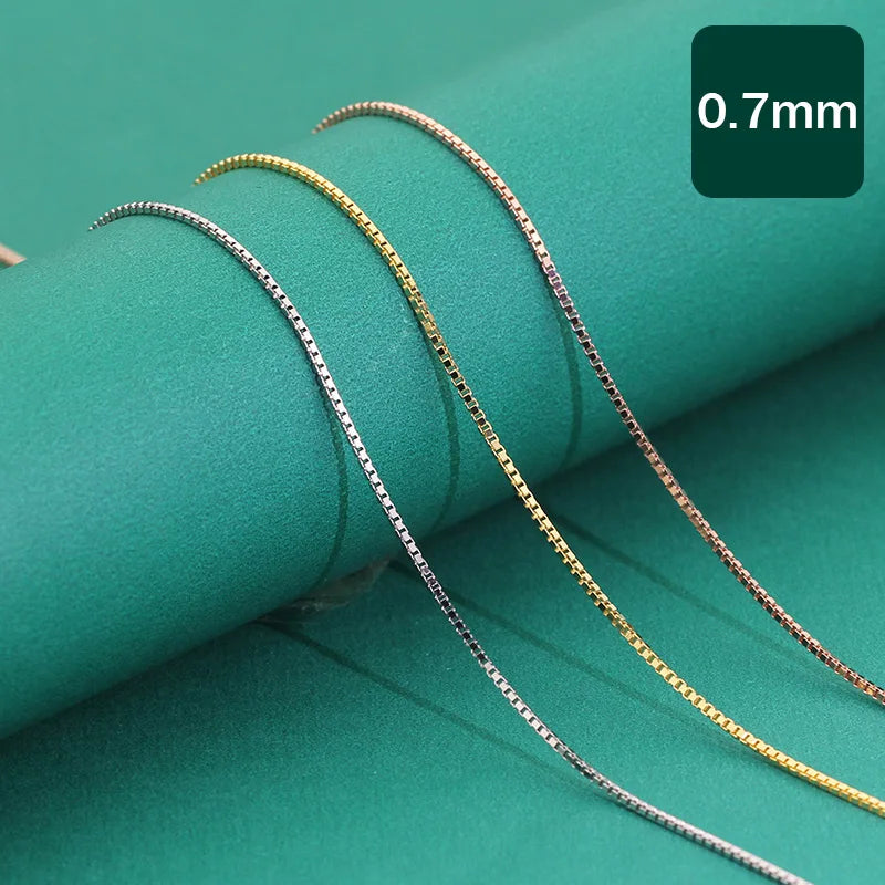 Trustdavis 100% 925 Sterling Silver Jewelry Box Chain Collarbone Chain Short Necklace For Women Silver 925 Jewelry DC07