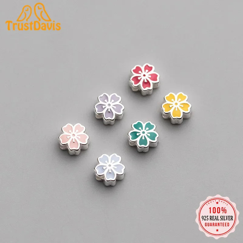 Flowers Bead Charm Beads Handmade DIY Accessories Fine Jewelry DZ795