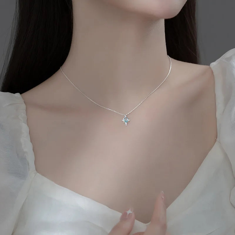 TrustDavis Luxury 925 Sterling Silver Fashion Round Cross Dazzling Zircon Choker Necklace for Women Wedding Party Jewelry DA2422