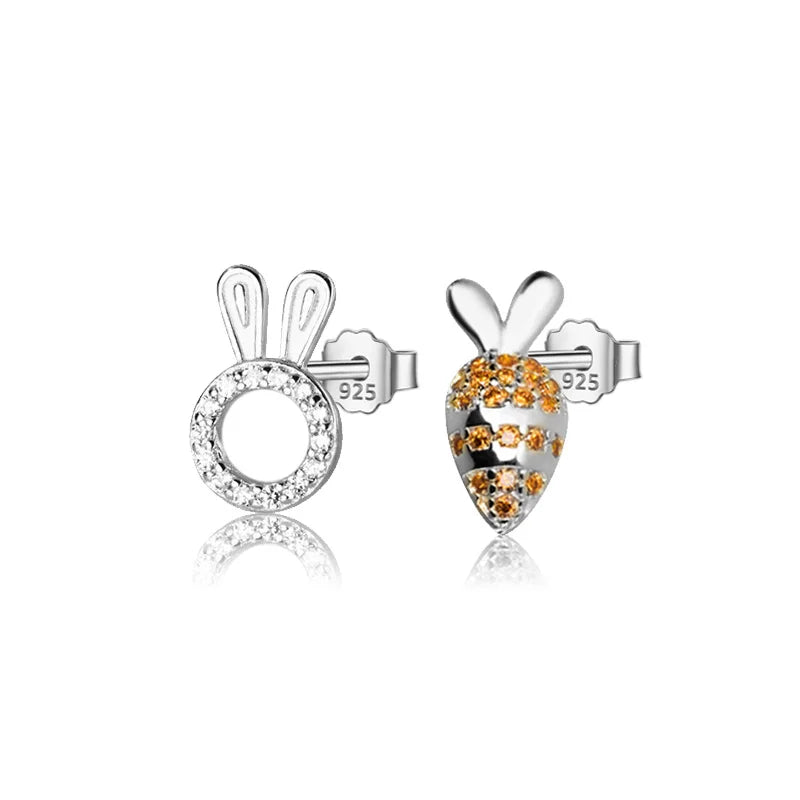 Rabbit Carrot Stud Earrings DS4014