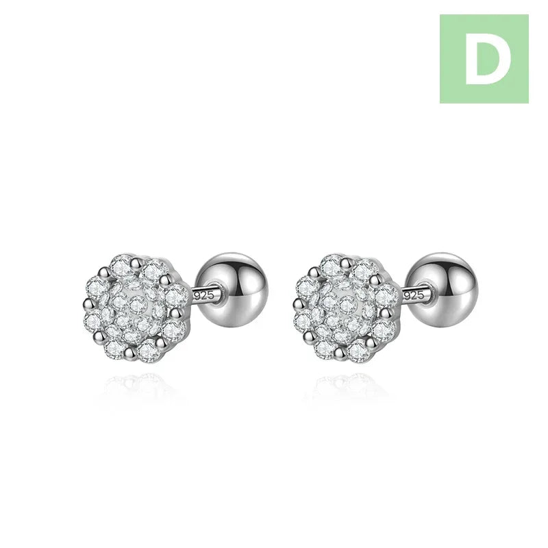 Trustdavis Real 925 Sterling Silver Fashion Cute Stars Planets Stud Earrings for Women Wedding Birthday Present Jewelry DA3207