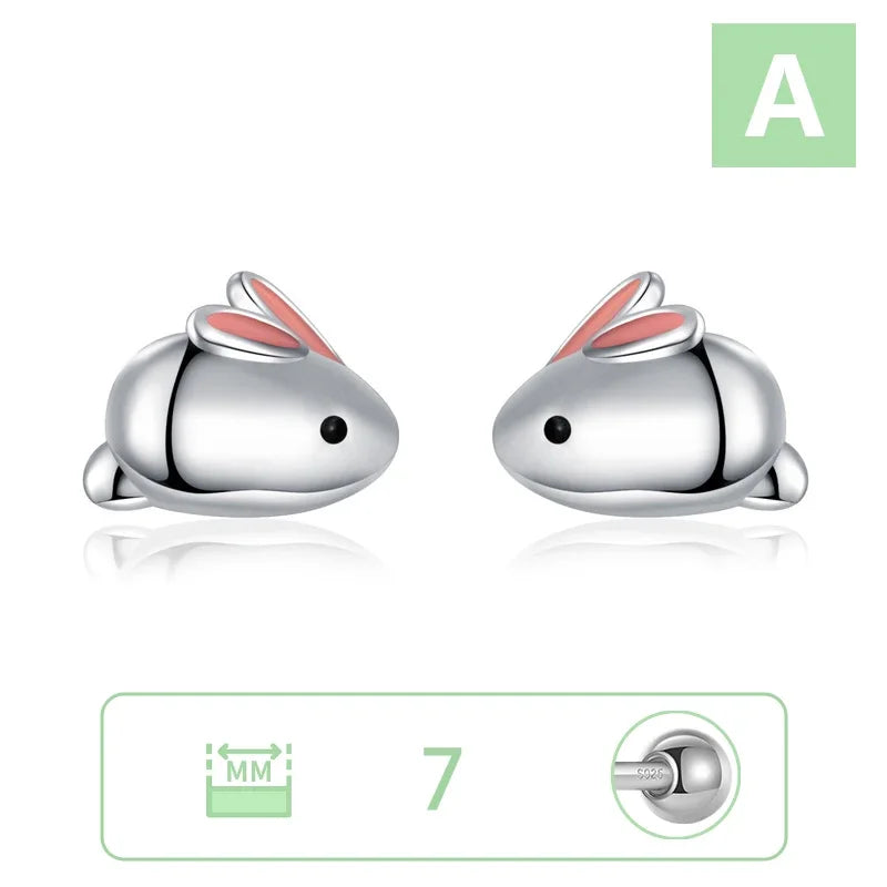 Romantic Animal Snake Crab Fish Rabbit Screw Stud Earrings DS4044