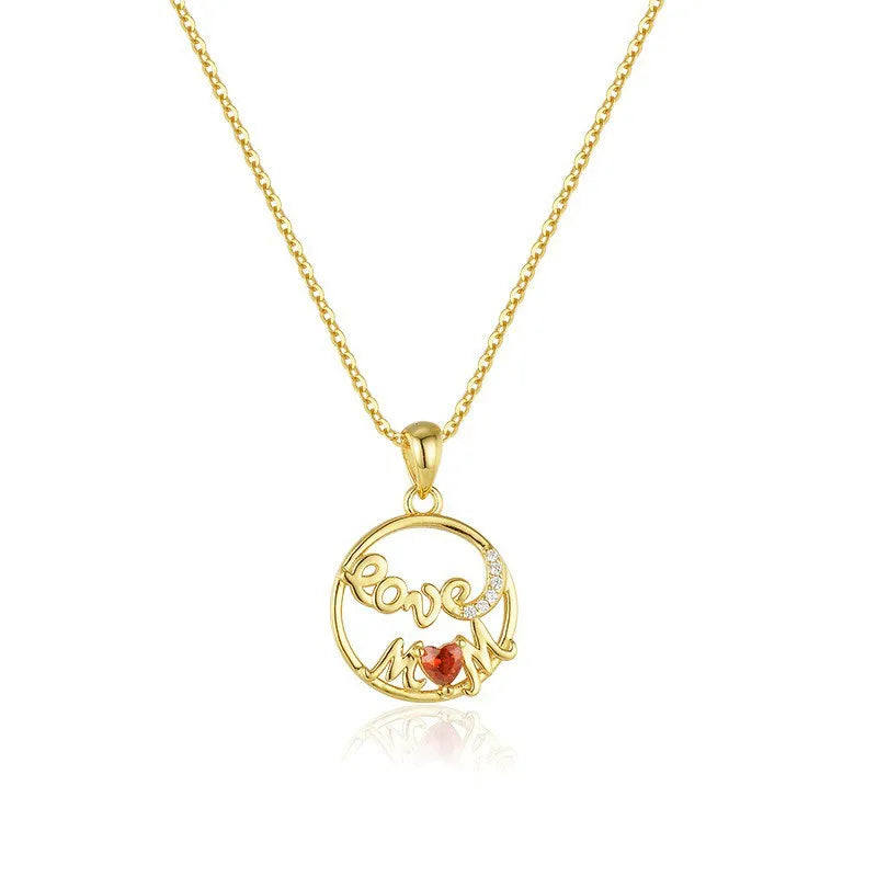 Love Mom Zircon Necklace DS4841