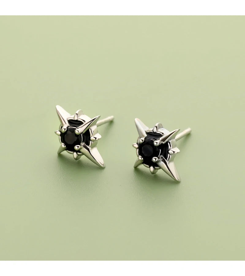 Fashion Sweet Star Black CZ Stud Earrings DA2528