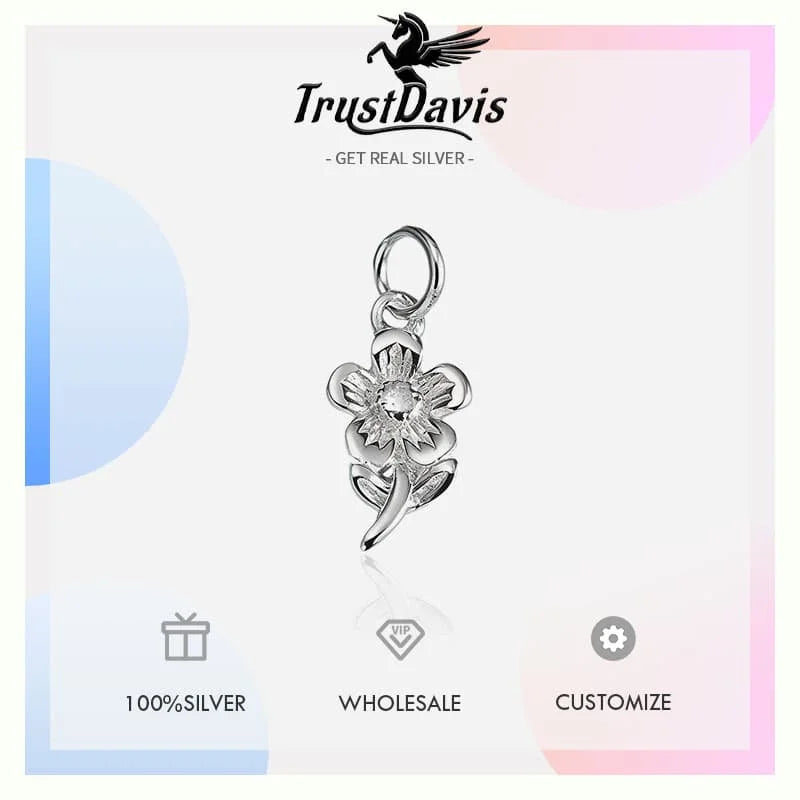 Flower Charm Pendants Cute Dainty Shiny Delicate DZ1897