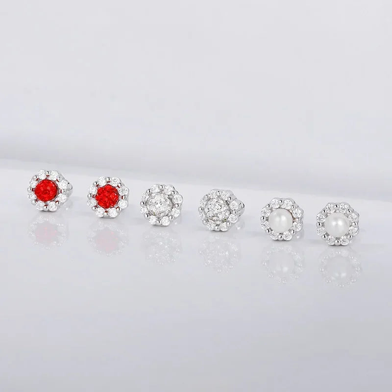 Trustdavis Real 925 Sterling Silver Fashion Cute Stars Planets Stud Earrings for Women Wedding Birthday Present Jewelry DA3207