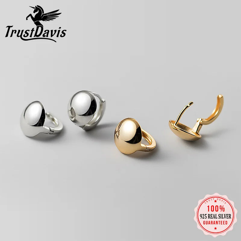 Simple Smooth Round Ball Charm Hoop Earrings DA2977