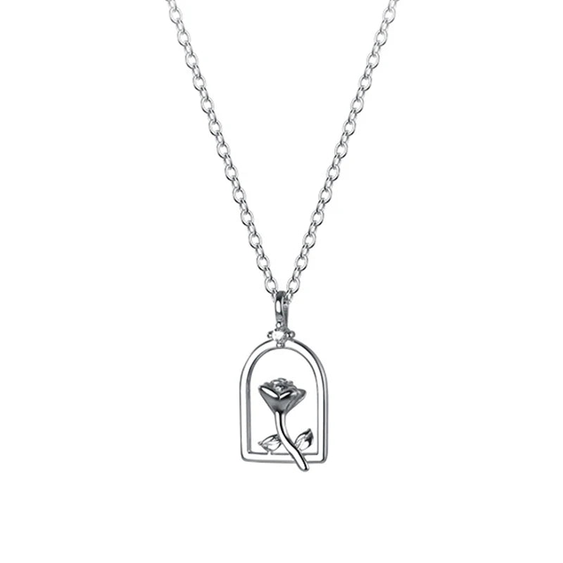 Rose Flower Pendant Necklace DA2812