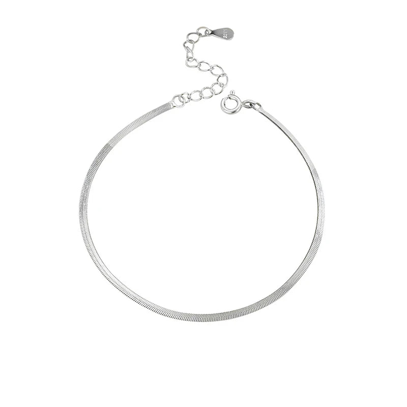 TrustDavis Girls 925 Sterling Silver Fashion Simple Snake Bracelet for Women Girl Birthday Gift Fine Jewelry DS4704