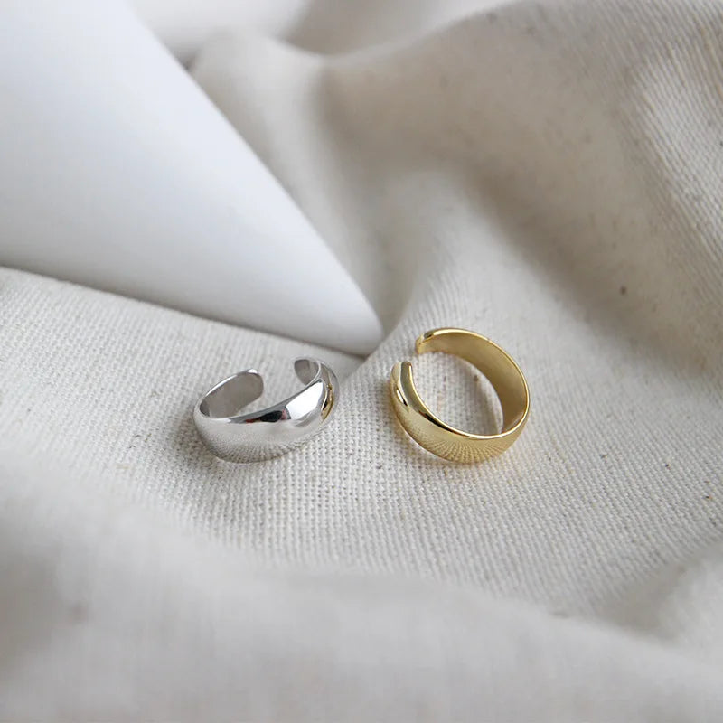 TrustDavis 1Pcs Real 925 Sterling Silver INS Smooth Surface Ear Cuff Clip on Earrings For Women Wedding Party Fine Jewelry DA149