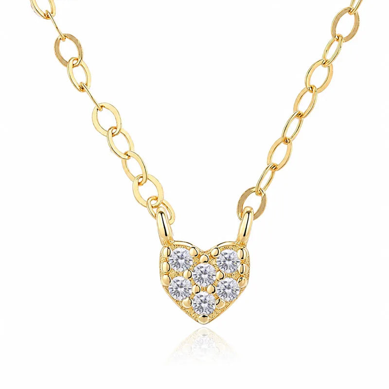 Fashion and Luxury Heart-shaped Zircon Clavicle Necklace DS4933