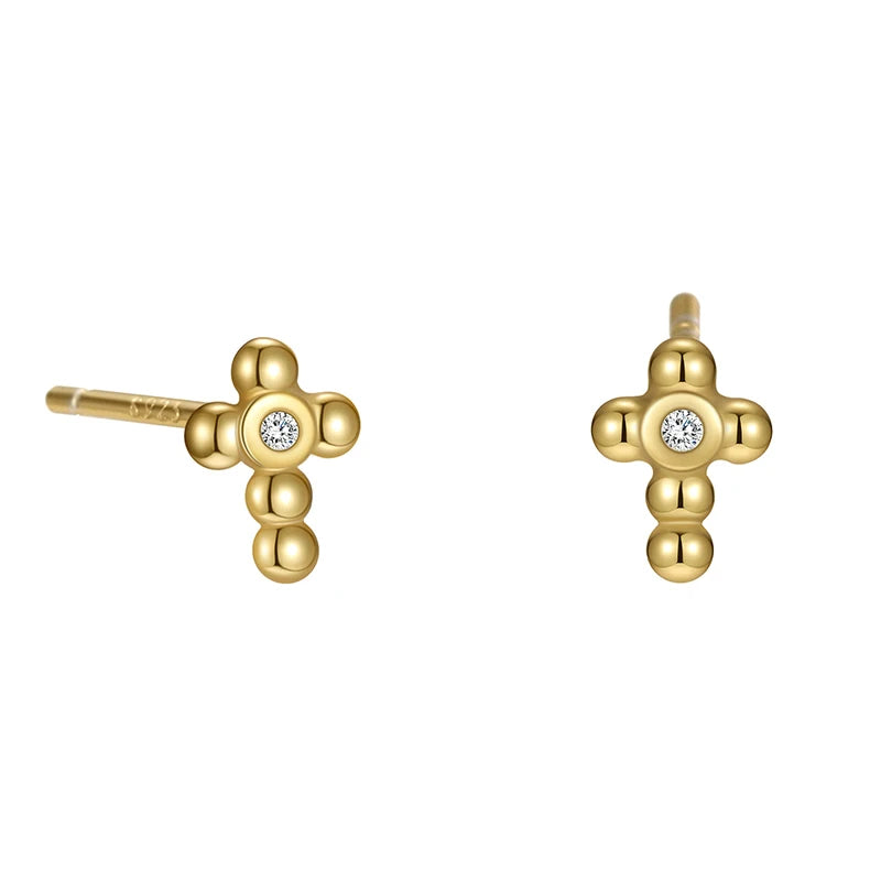 Cross Zircon Screw Earrings DS4896