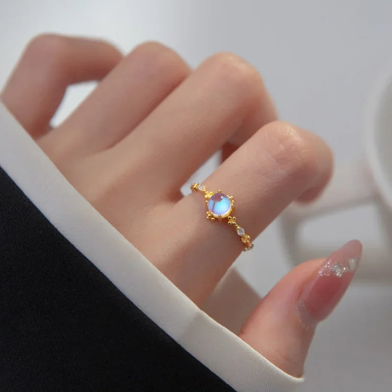 TrustDavis Real 925 Sterling Silver Sweet Synthesis Coloured Glaze Opening Rings For Women Wedding Party Gift Jewelry DG0144