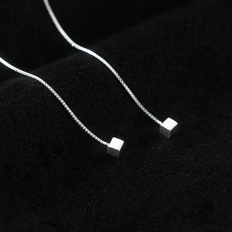 Square Box Chain Line Earrings DE0552