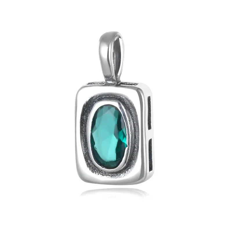 Green CZ Rectangle Pendant HY844