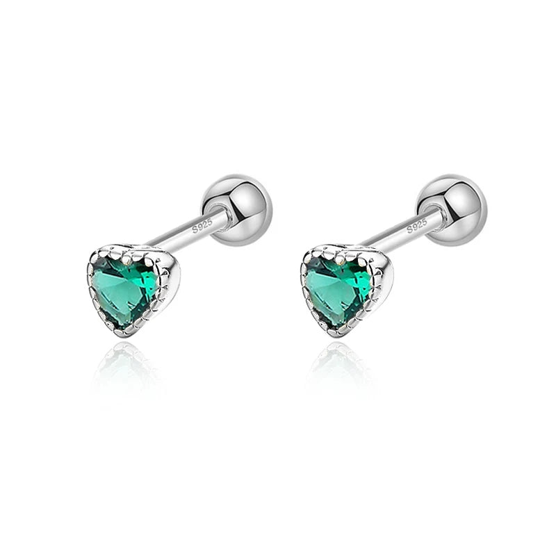 Geometric Star Colour CZ Screw Stud Earrings For Women Wedding Fine Jewelry DA052