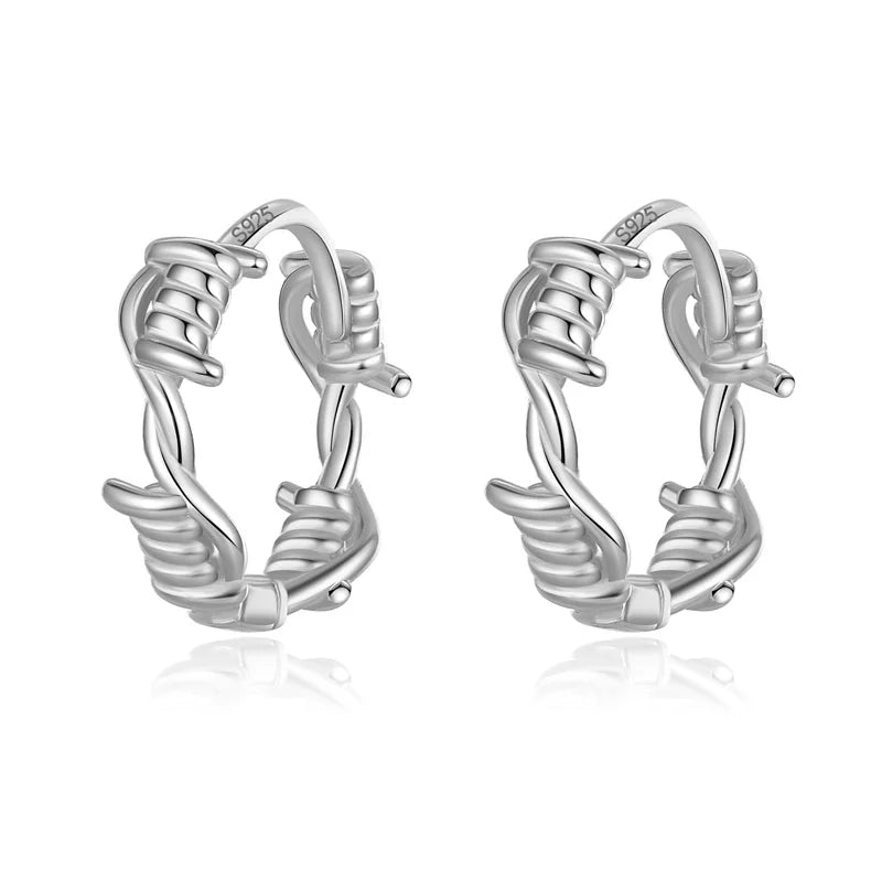 TrustDavis Real 925 Sterling Silver Hoop 2022 Fashion Sweet Twist Charm Hoop Earrings For Women Office Lady Fine Jewelry DG0104