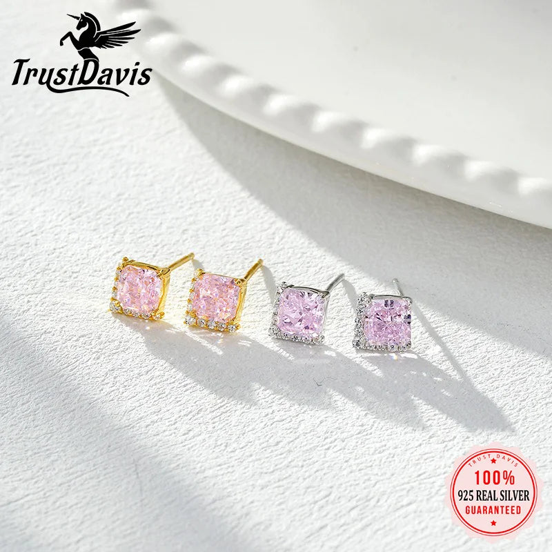 Square Zircon Stud Earrings DS4761