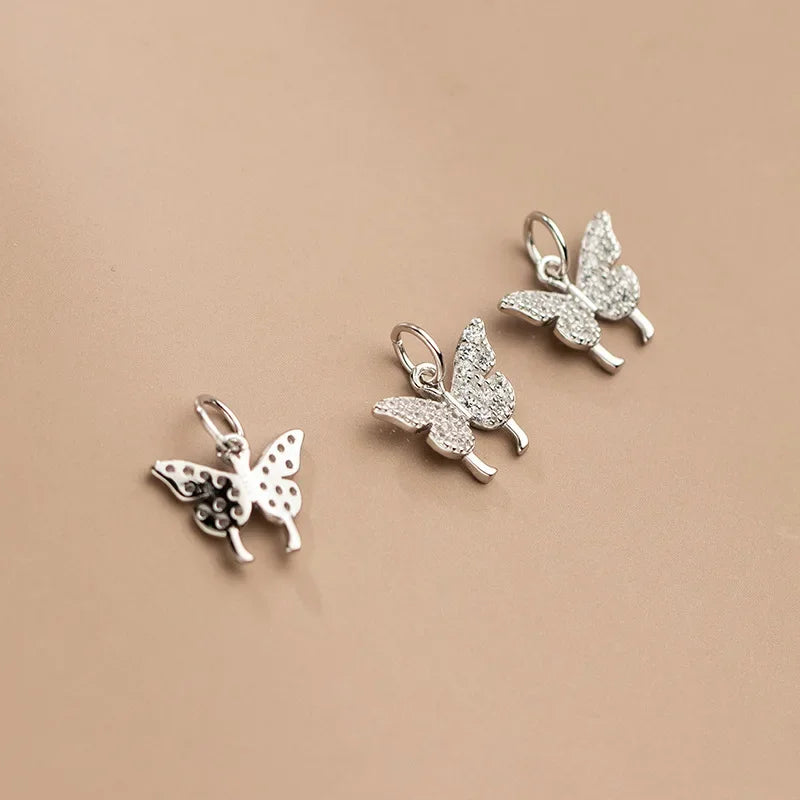 Butterfly Zircon Charm Pendant Handmade DIY Accessories Fine Jewelry HY301