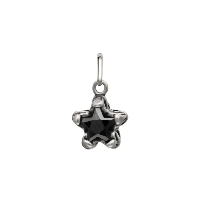 TrustDavis Real 925 Sterling Thia Silver Fashion Sweet Star Shiny CZ Charm Pendant Handmade DIY Accessories Fine Jewelry HY148